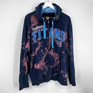 NFL Tennessee Titans Custom Bleach Splatter Zip Up Jacket Size 2XL Football